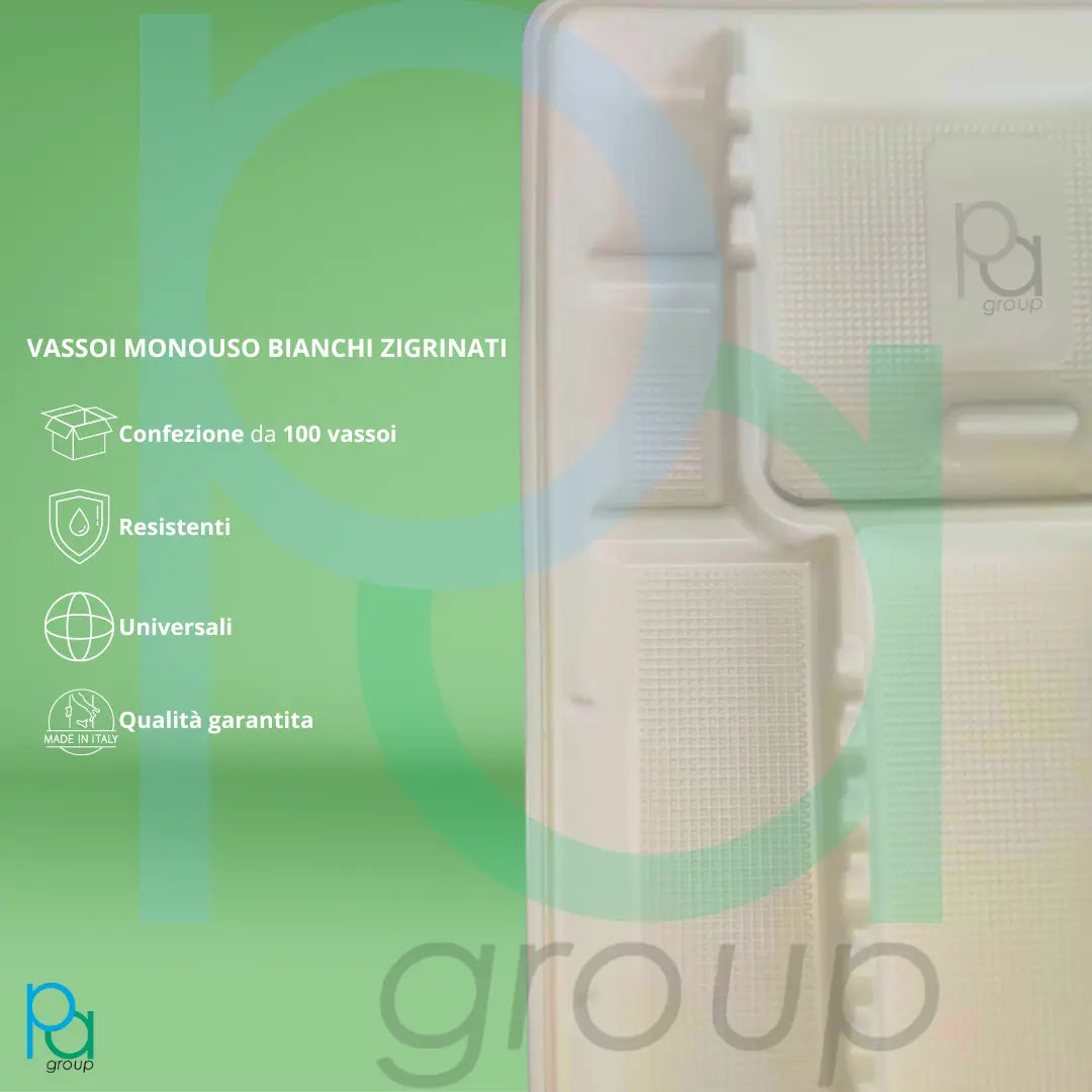 Vassoi Monouso Bianco Zigrinato per Tatuatori, Dentisti, Truccatrici - Varie Cf disponibili Dispotech Srl