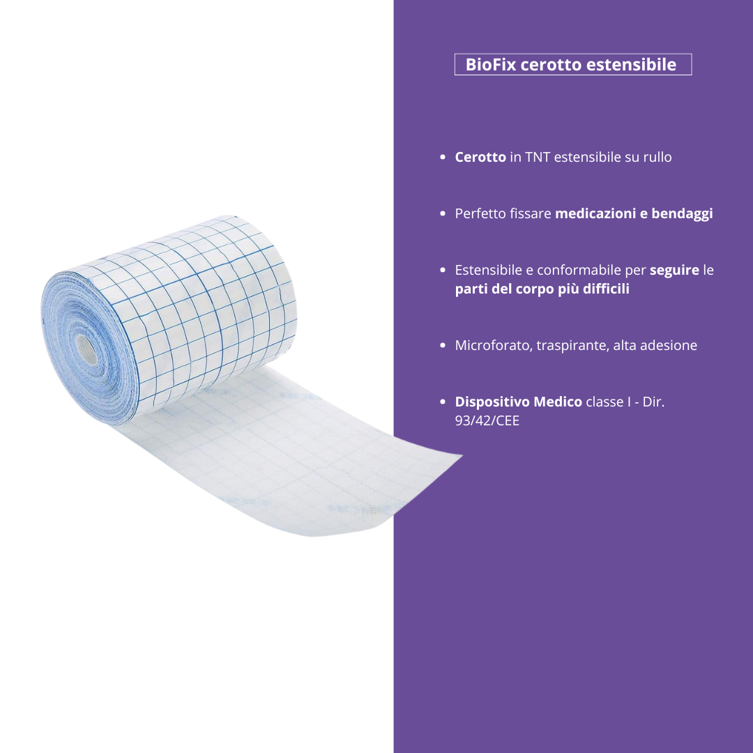 BIOFIX Cerotto in TNT estensibile su Rullo 10cm x 10 mt - Marchio Rays Rays S.p.A.