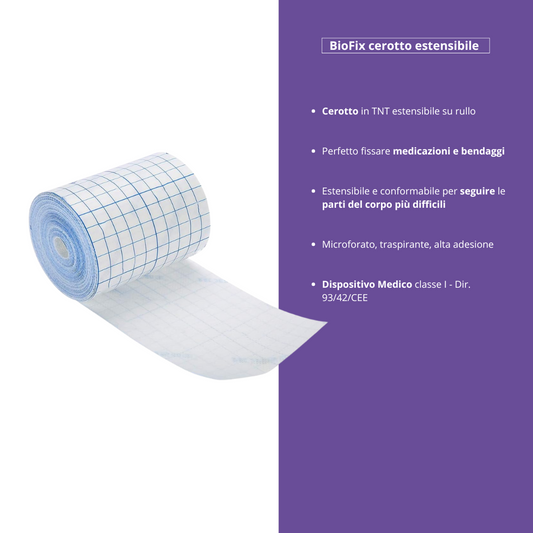 BIOFIX Cerotto in TNT estensibile su Rullo 10cm x 10 mt - Marchio Rays Rays S.p.A.