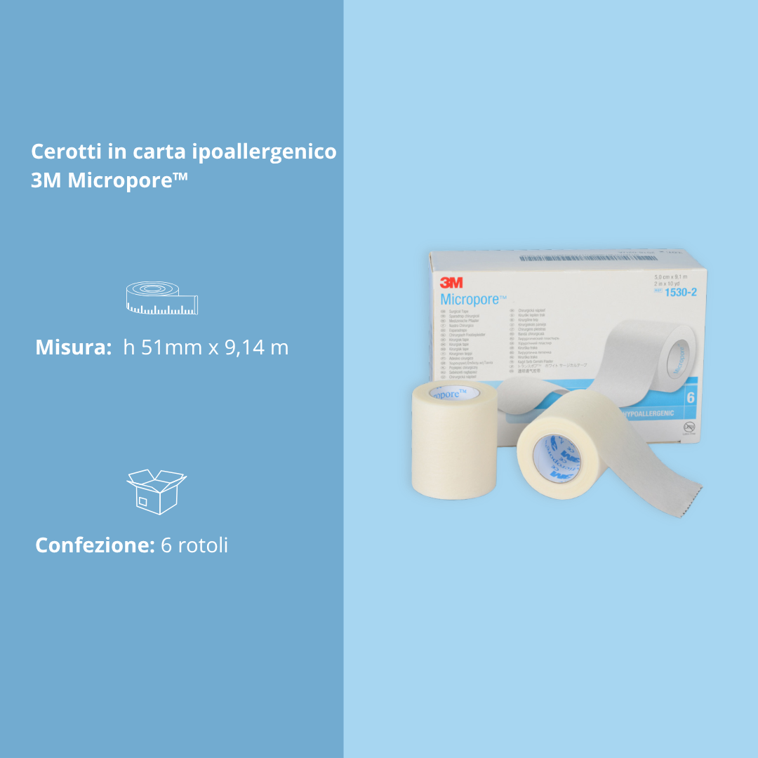 Cerotto Micropore™ 3M – Ipoallergenico, Traspirante e Delicato sulla Pelle