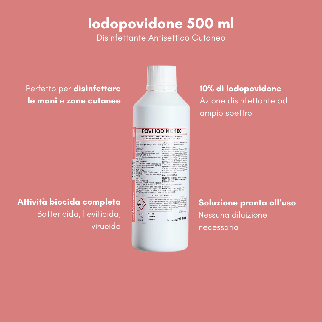 Iodopovidone 500 ml – Disinfettante Antisettico Cutaneo