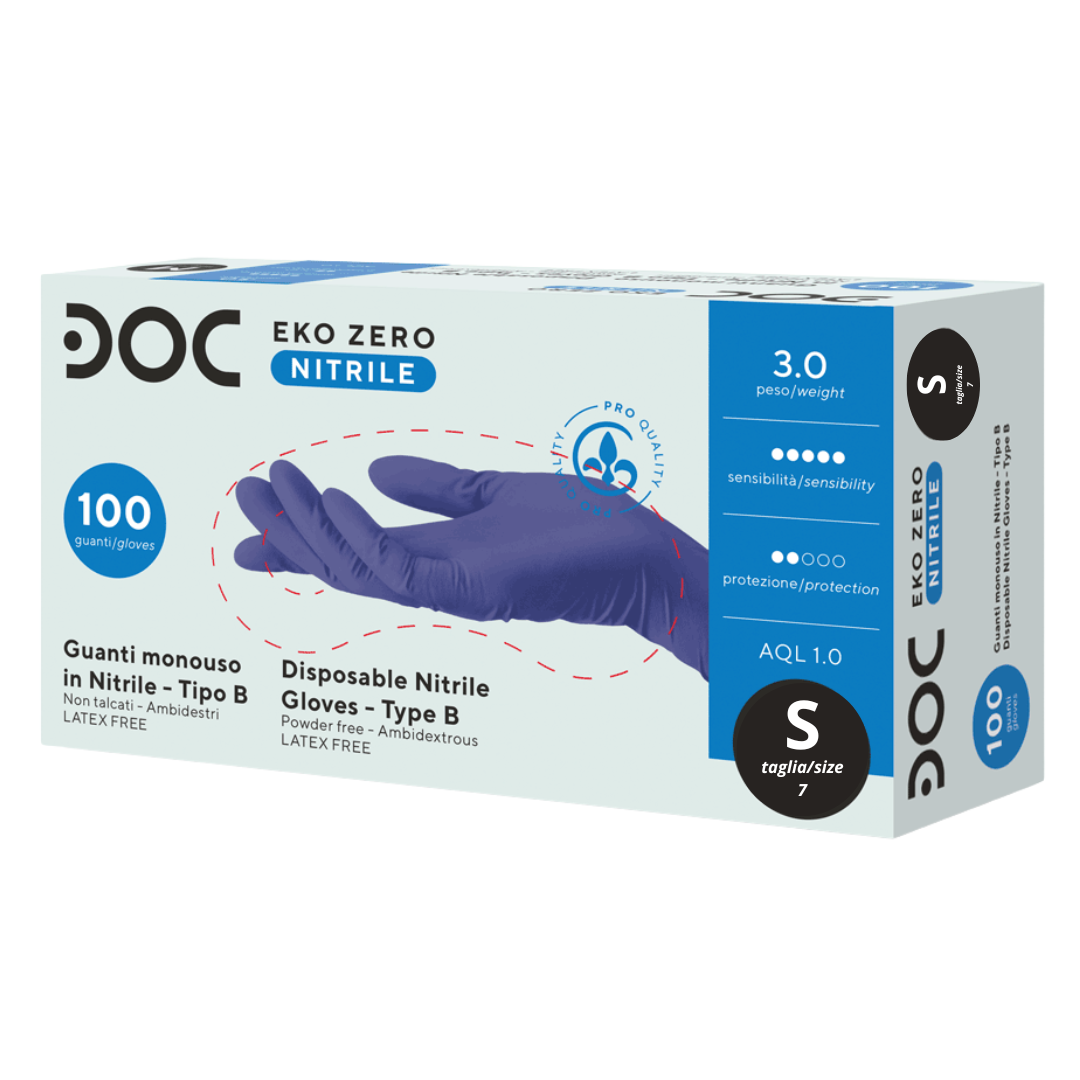 Guanti in Nitrile EKO Zero Ultra Light & Soft – Senza Talco Alta Protezione per Uso Professionale