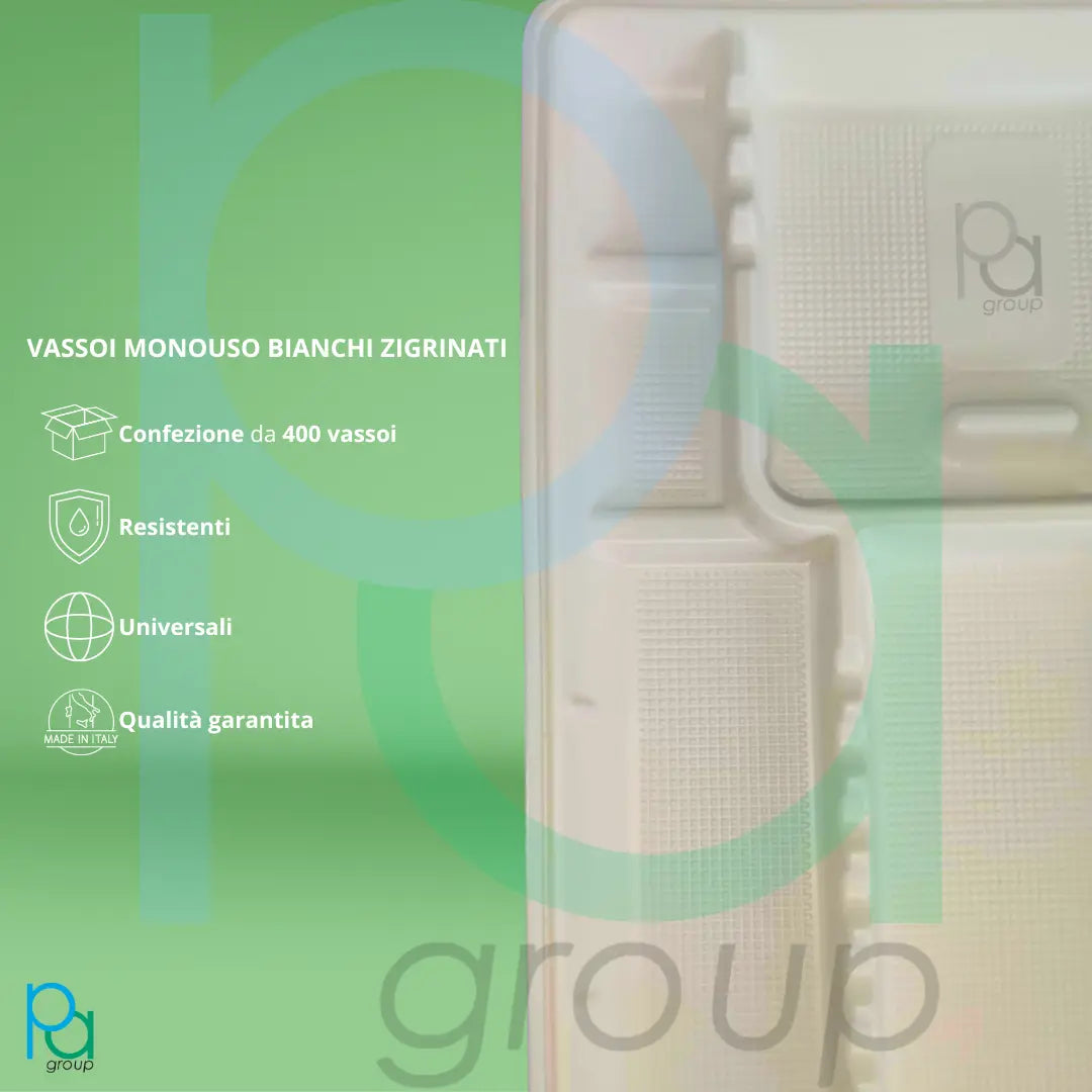 Vassoi Monouso Bianco Zigrinato per Tatuatori, Dentisti, Truccatrici - Varie Cf disponibili Dispotech Srl
