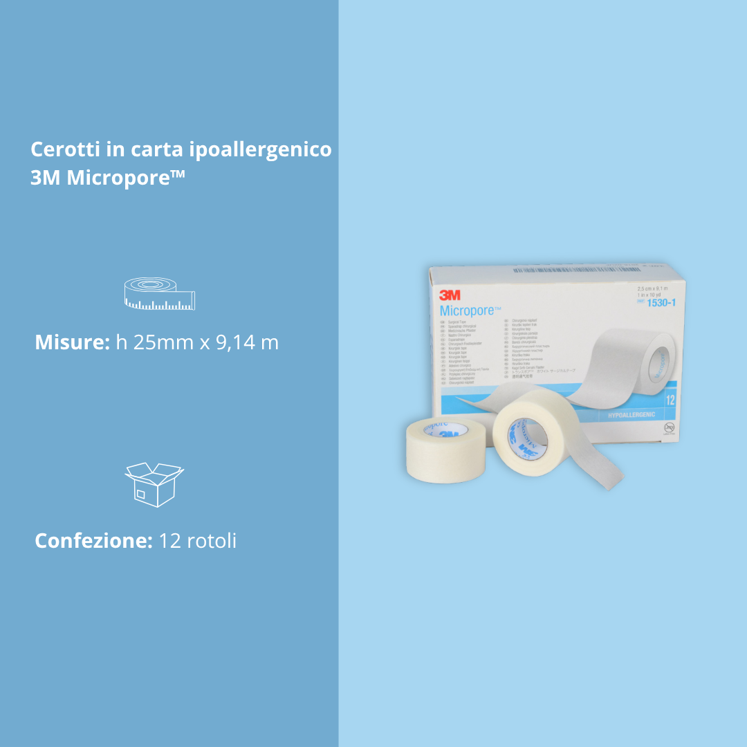 Cerotto Micropore™ 3M – Ipoallergenico, Traspirante e Delicato sulla Pelle