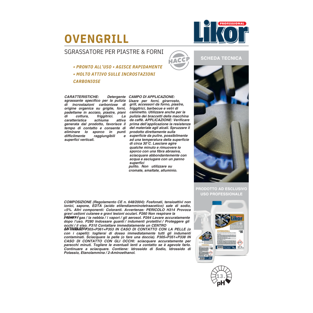 Ovengrill Sgrassatore per Forni, Griglie e Piastre – Schiuma Attiva Anti-Incrostazioni – 750 ml LIKOR