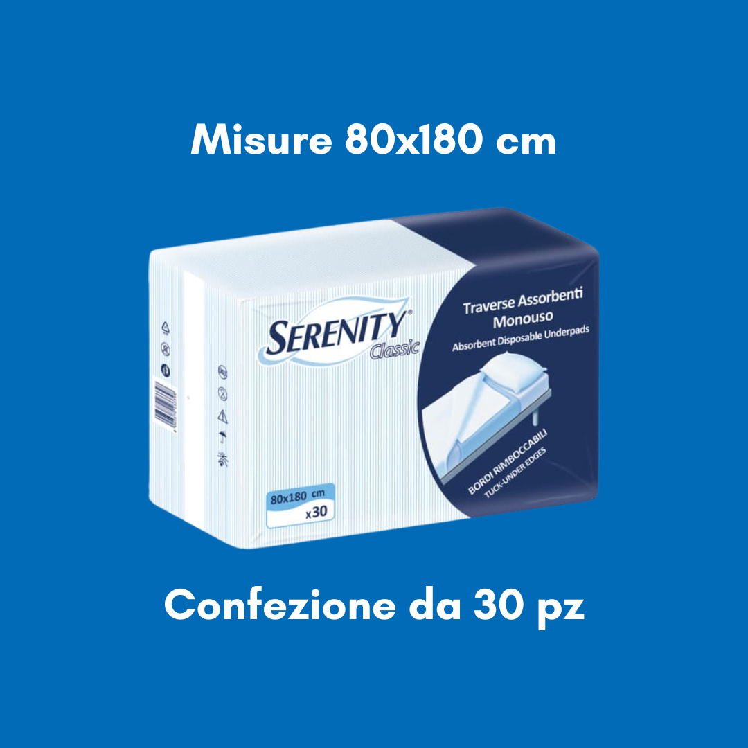 Serenity Traverse Assorbenti Monouso 80×180 cm – Protezione Salvamaterasso Rimboccabile Serenity S.p.A.