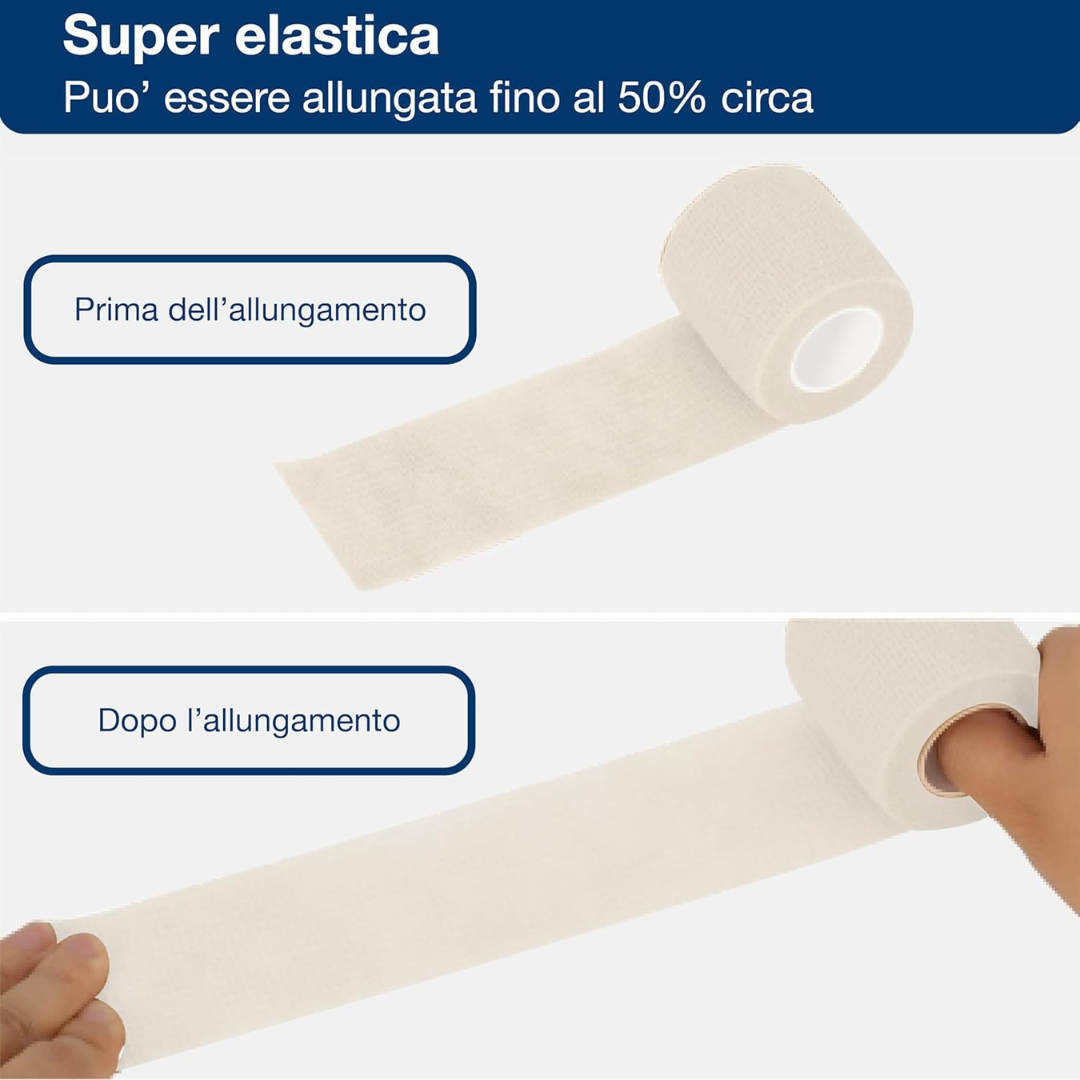 Benda Elastica Coesiva 8 cm – Disponibile da 4 m e 20 m – Latex Free