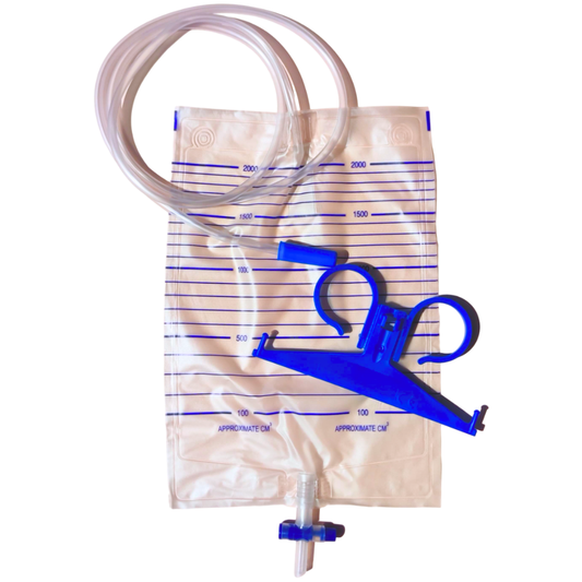 Sacche Urina con Valvola Antireflusso e Scarico a T con Tubo 130 cm, Capienza 2000 ml - Marchio DOC Gardening S.r.l.