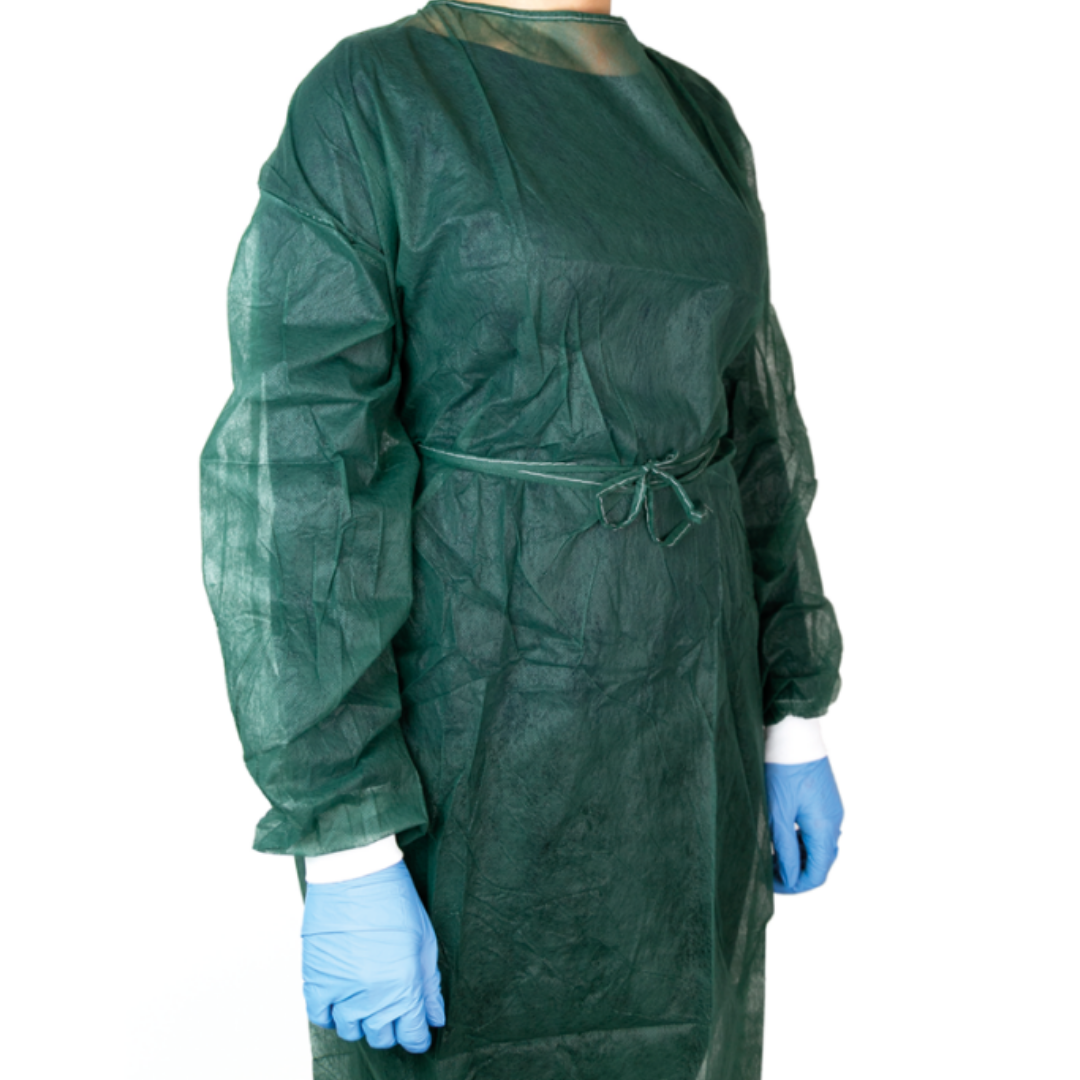Camice Monouso in TNT Verde – Idrorepellente, Traspirante e Resistente