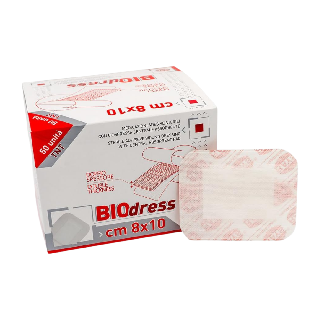 BIOdress Cerotto Adesivo Sterili Maxi (50 Pezzi, 8x10 cm) - Marchio Rays
