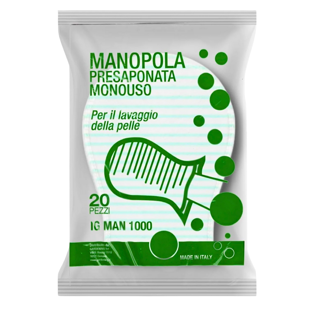 Manopola Presaponata Monouso in TNT, Pulizia Rapida e Sicura Senza Risciacquo Gardening S.r.l.