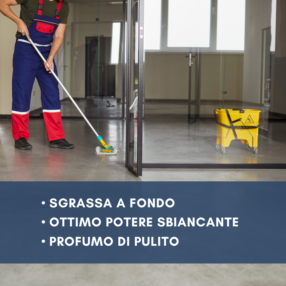 Cloractive Detergente Igienizzante al Cloro Attivo per Pavimenti e Superfici – Azione Candeggiante – 5 Litri LIKOR