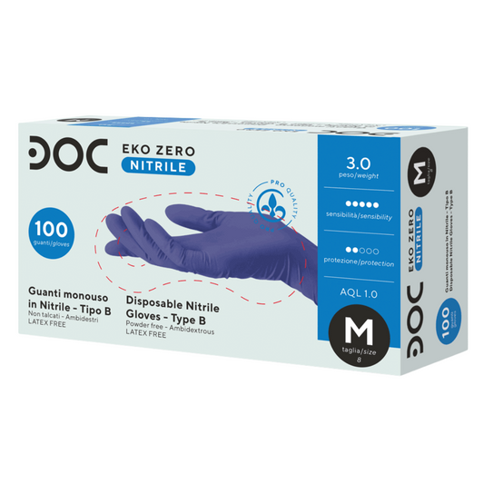 Guanti in Nitrile EKO Zero Ultra Light & Soft – Senza Talco Alta Protezione per Uso Professionale
