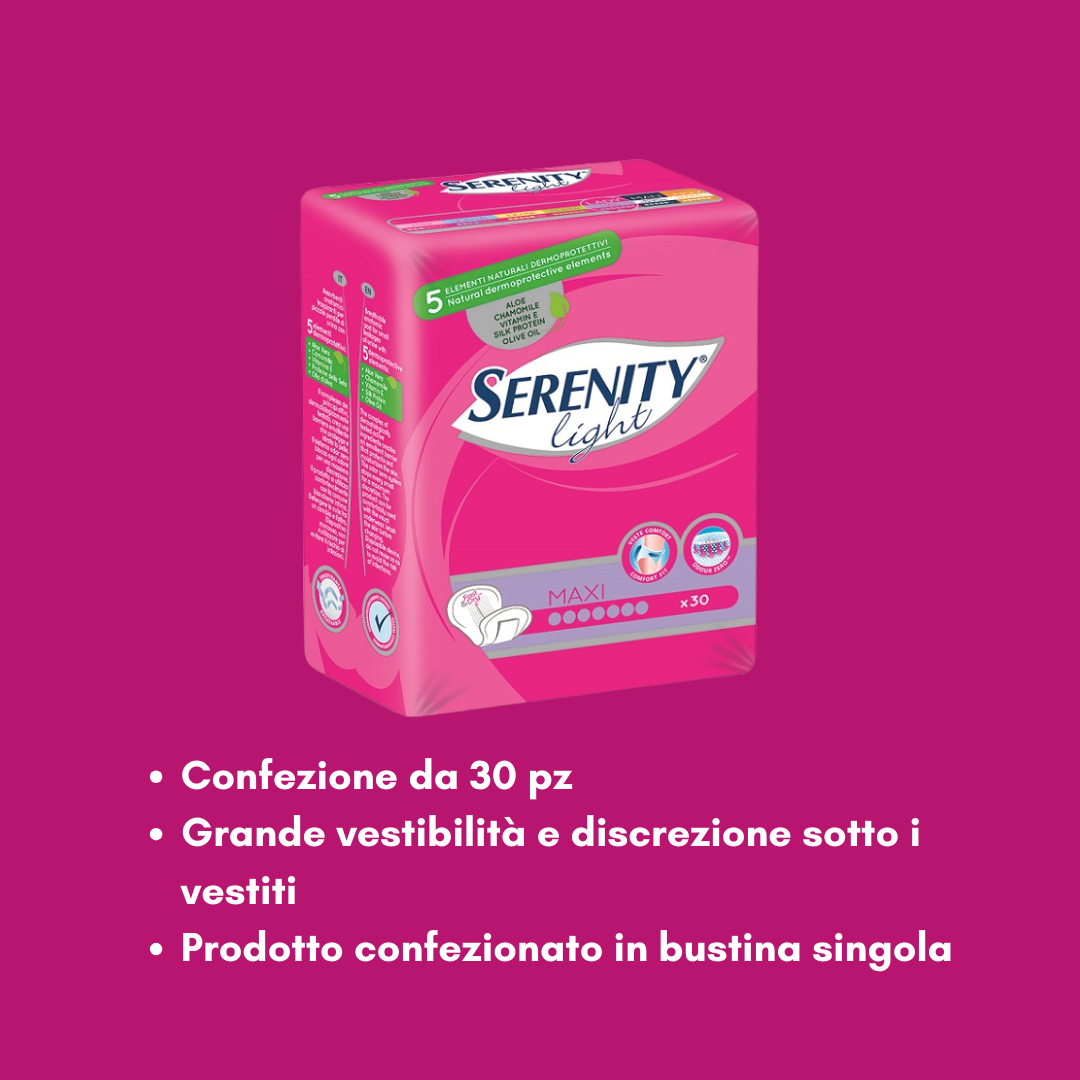 Serenity Light Lady Maxi – Assorbenti Donna per Perdite Leggere – Odour Zero e Fast&Dry Serenity S.p.A.