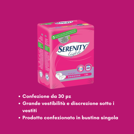 Serenity Light Lady Maxi – Assorbenti Donna per Perdite Leggere – Odour Zero e Fast&Dry Serenity S.p.A.