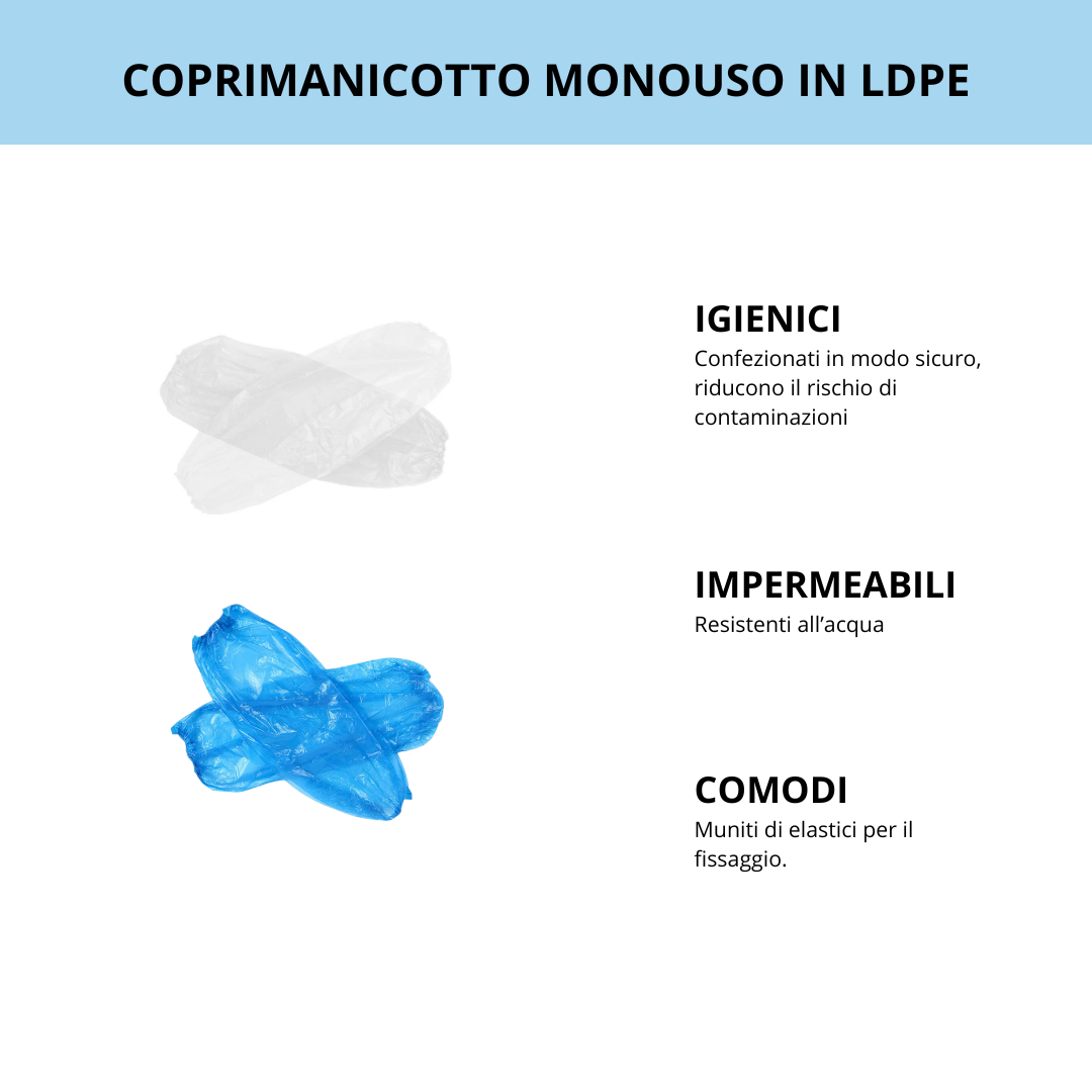 Coprimanicotto Monouso in LDPE – Impermeabile Protezione Pratica