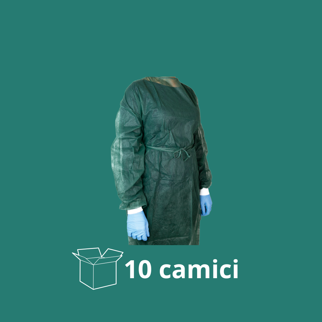 Camice Monouso in TNT Verde – Idrorepellente, Traspirante e Resistente