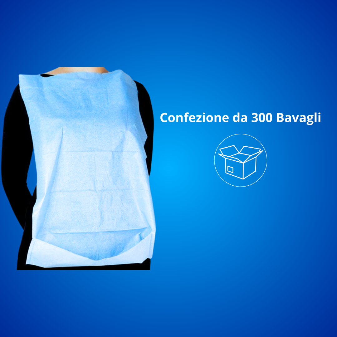 Bavaglio Monouso con Tasca Raccogli Cibo, Doppio Strato, Impermeabile - Marchio DOC Gardening S.r.l.