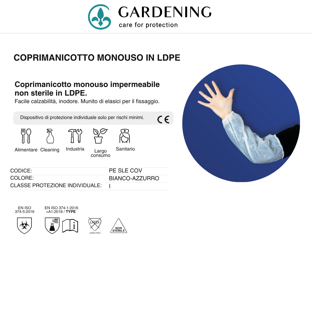 Coprimanicotto Monouso in LDPE – Impermeabile Protezione Pratica