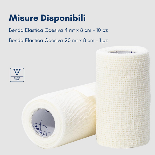 Benda Elastica Coesiva 8 cm – Disponibile da 4 m e 20 m – Latex Free