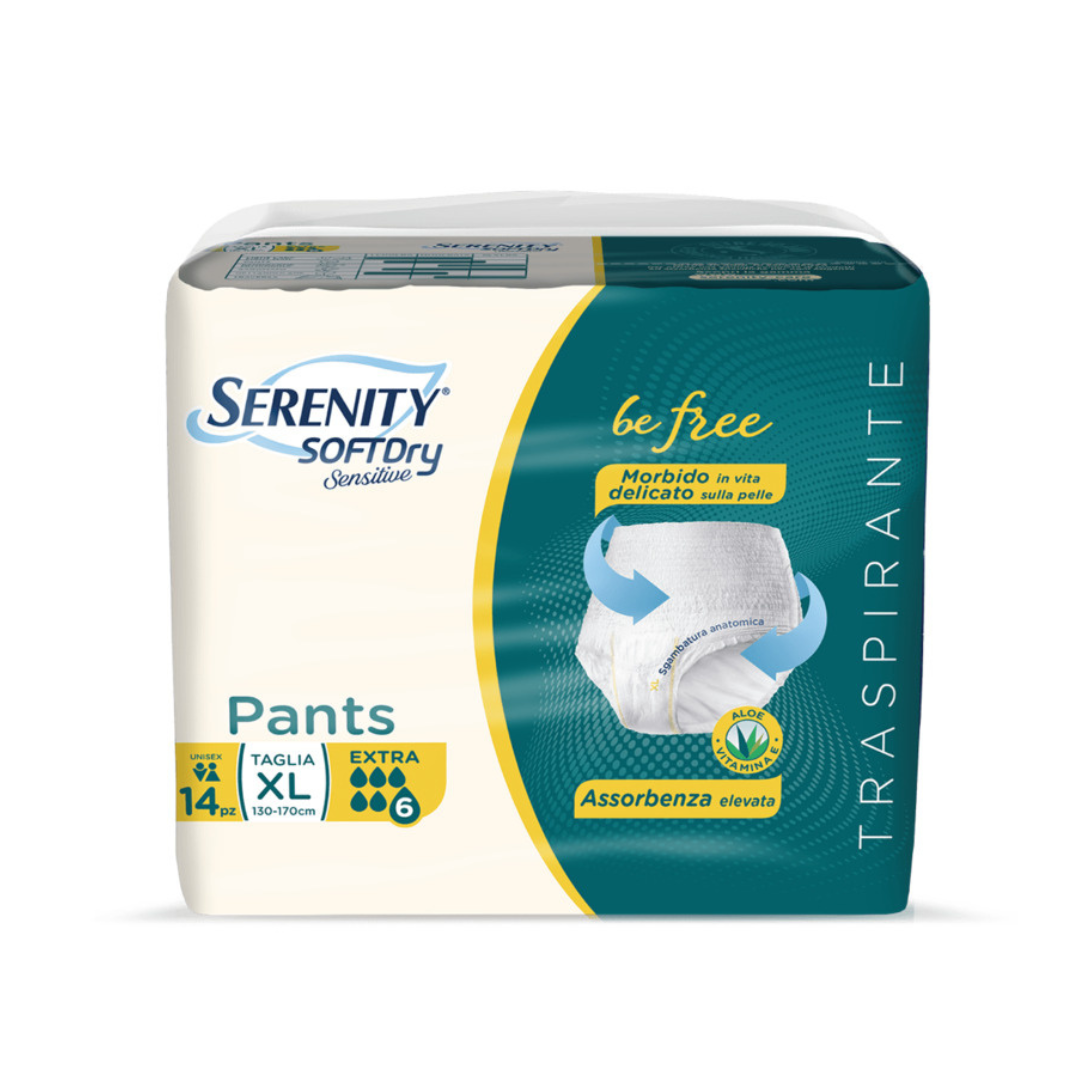 Serenity SoftDry Sensitive Pants Extra – Mutandina Assorbente con Aloe, Vitamina E e Controllo Odori (12 pz) Serenity S.p.A.
